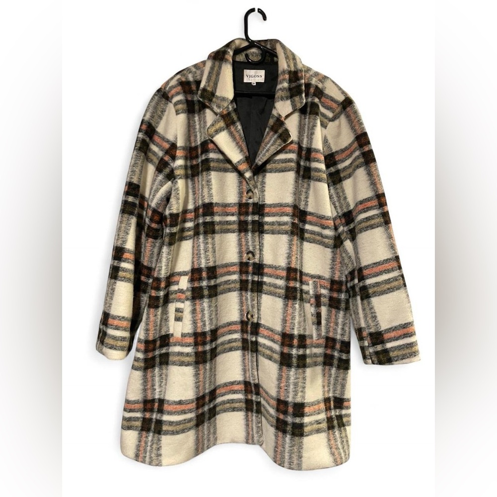 Vigoss Men's Plaid Teddy Jacket - Black, Cream, Tan